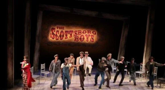 Cast of The Scottsboro Boys on stage at Young Vic